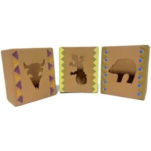 House of Lloyd Terra Cotta Candle Holders 6" Tall Southwest Style Set of 3
